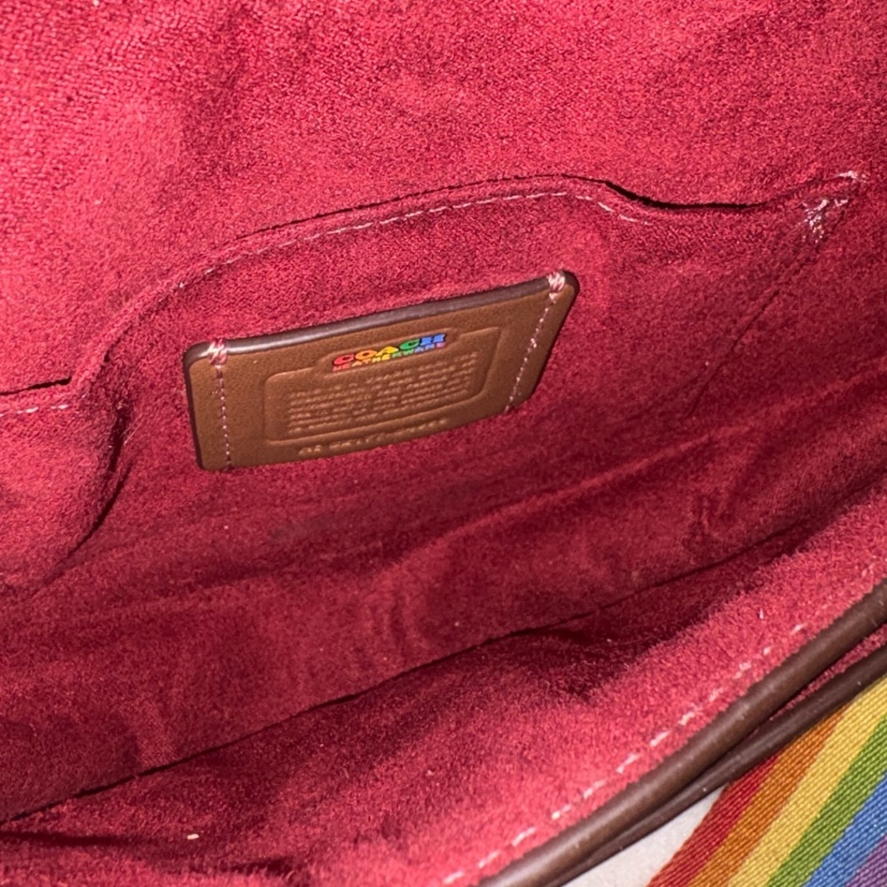 Coach C4098 Signature Canvas Ellen Rainbow Pride Multicolor Crossbody Purse Bag - Picture 5 of 13